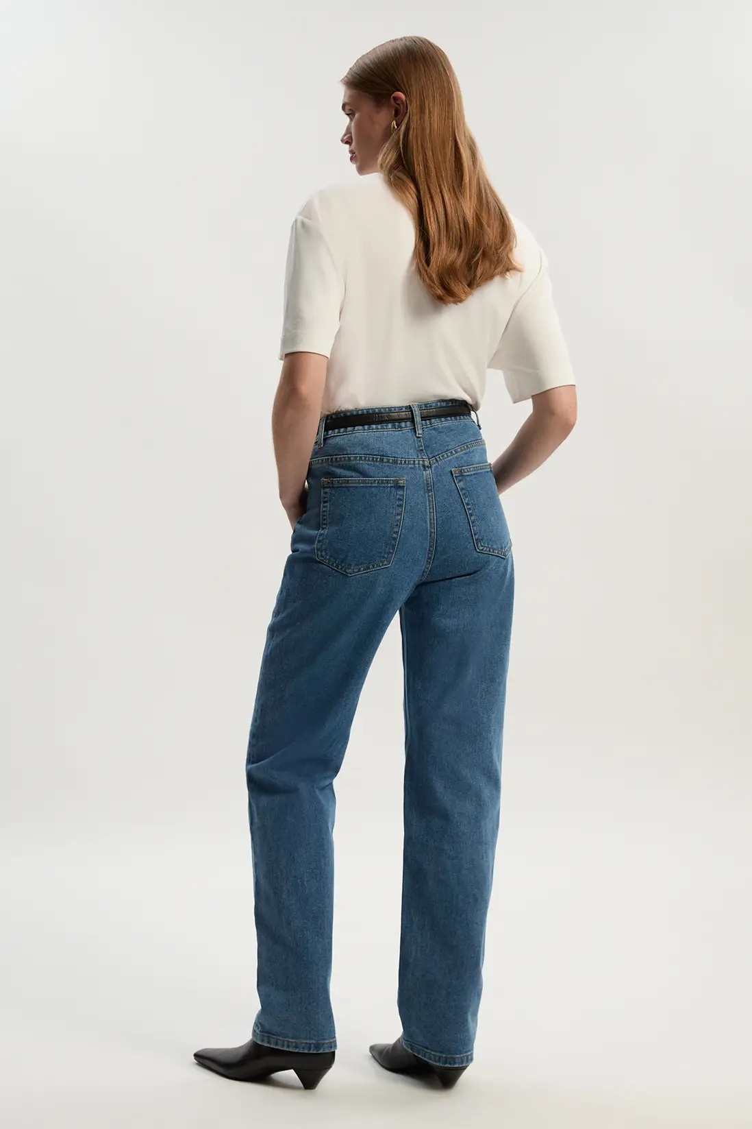 Rigid Denim  High Rise Straight Leg Jean | Karen Millen