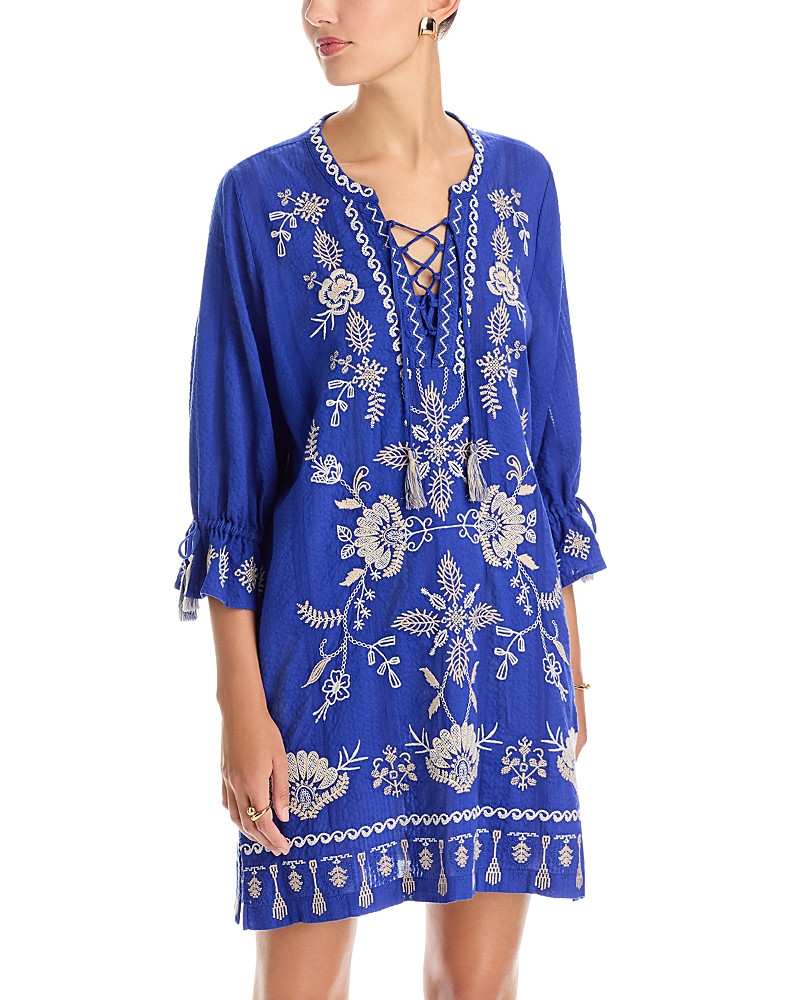 Johnny Was Tie Front Kimono Sleeve Embroidered Dress | Bloomingdale's (US)