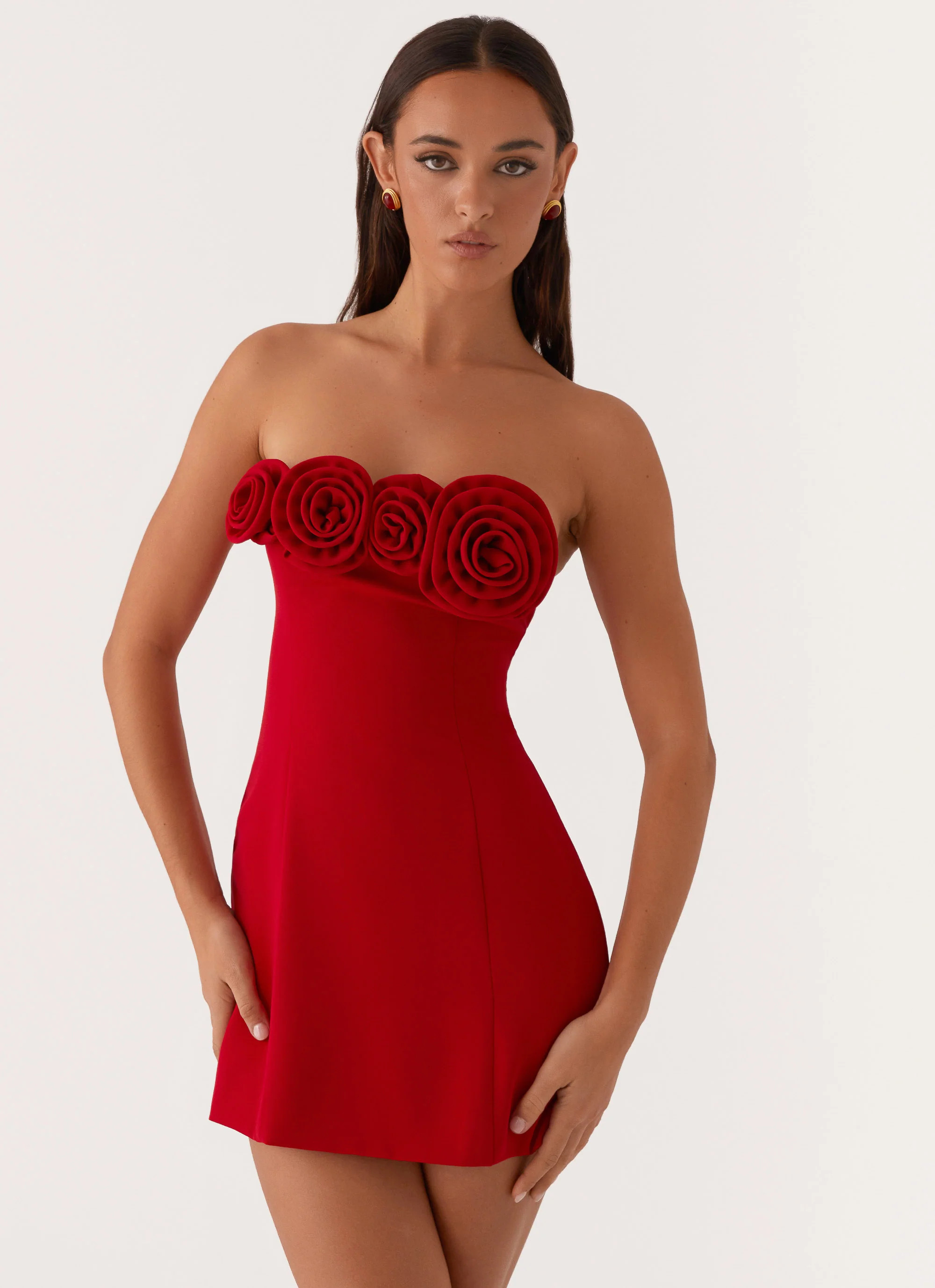 Patsie Strapless Mini Dress - Red | Peppermayo (Global)