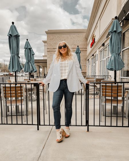 Look at this outfit! It is perfect for Spring.🤍This white blazer and dainty gingham blouse are from Darling's Sping collection. These are must have pieces!

#LTKSeasonal #LTKstyletip #LTKworkwear