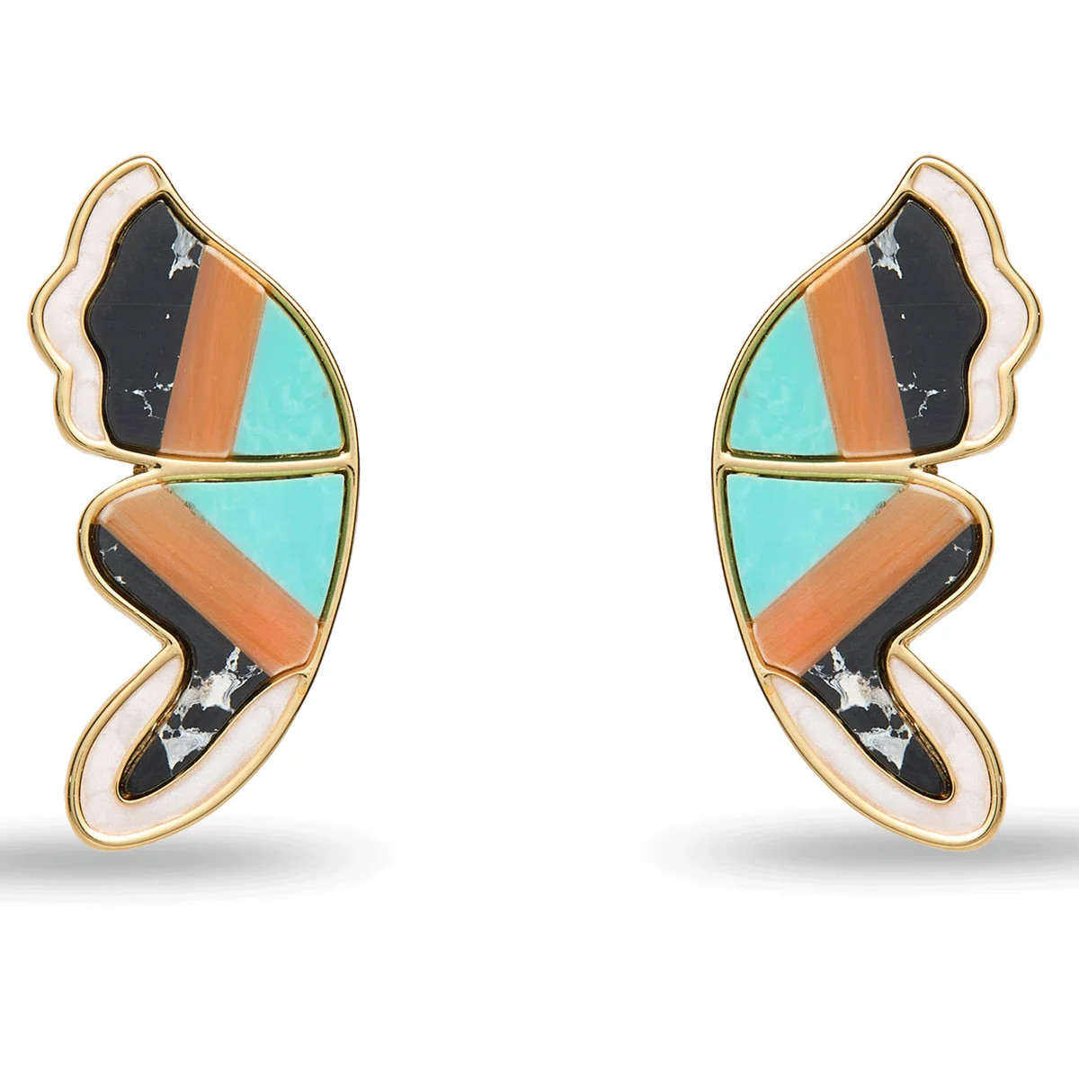 PAINTED MESA WILD BUTTERFLY WING CLIP-ON  BUTTON EARRINGS | LELE SADOUGHI
