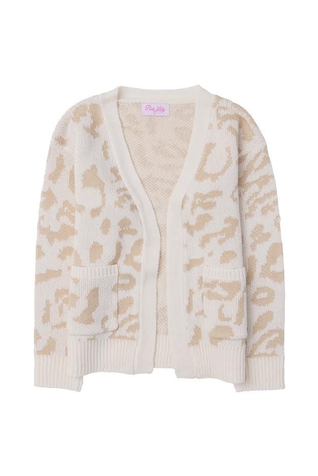 Playful Personality Ivory/Tan Animal Print Kids Cardigan DOORBUSTER | The Pink Lily Boutique