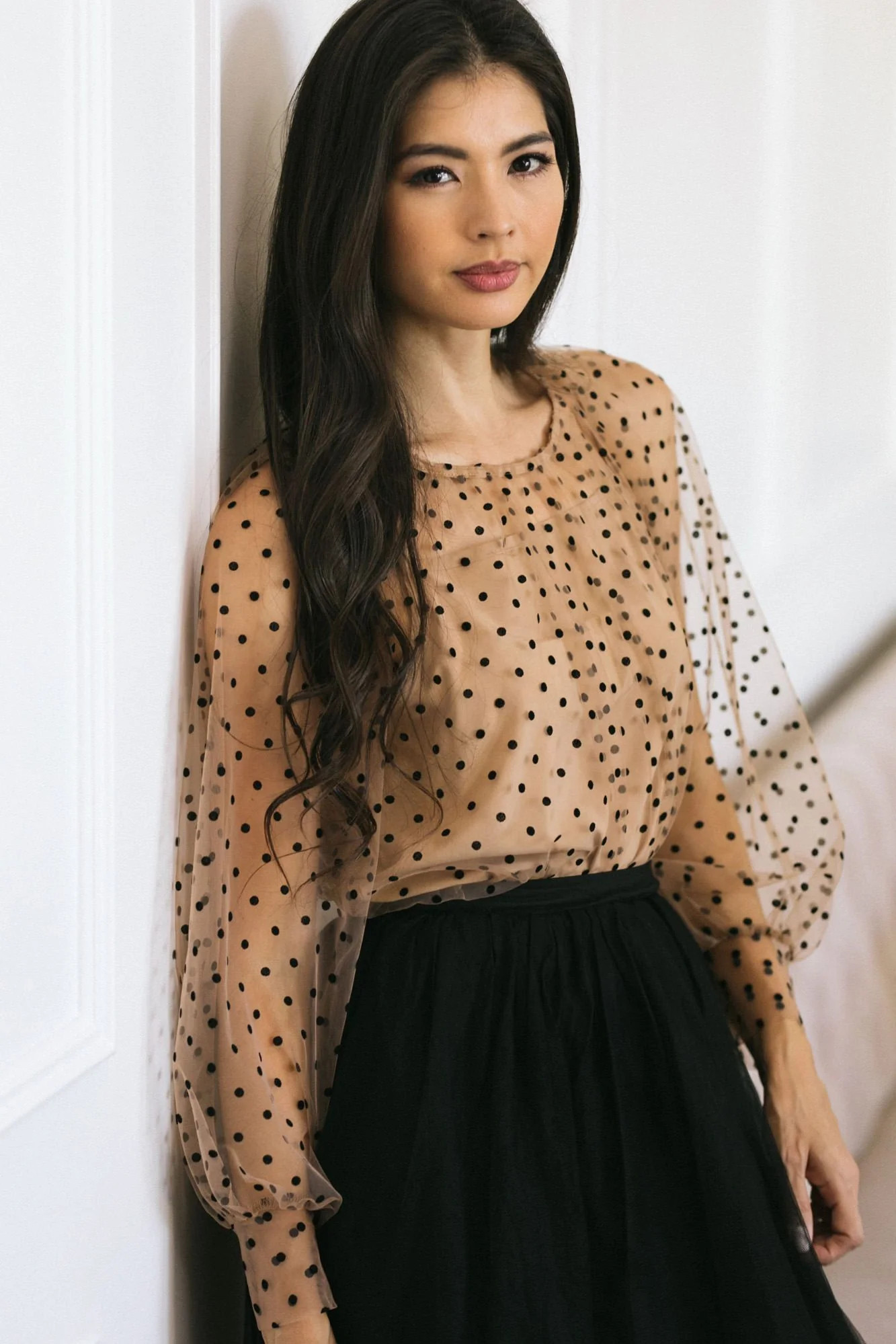 Colette Sheer Dotted Blouse | Morning Lavender