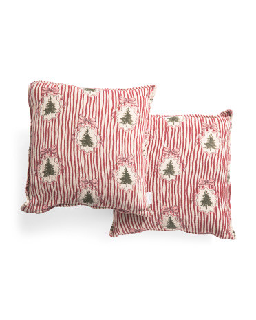 20x20 2pk Striped Ribbon Pattern With Piped Edge Pillows | TJ Maxx