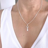 sterling Silver Key Necklace. Skeleton Small Antique Celebrity-Inspired Jewelry. Choose Chain | Etsy (US)