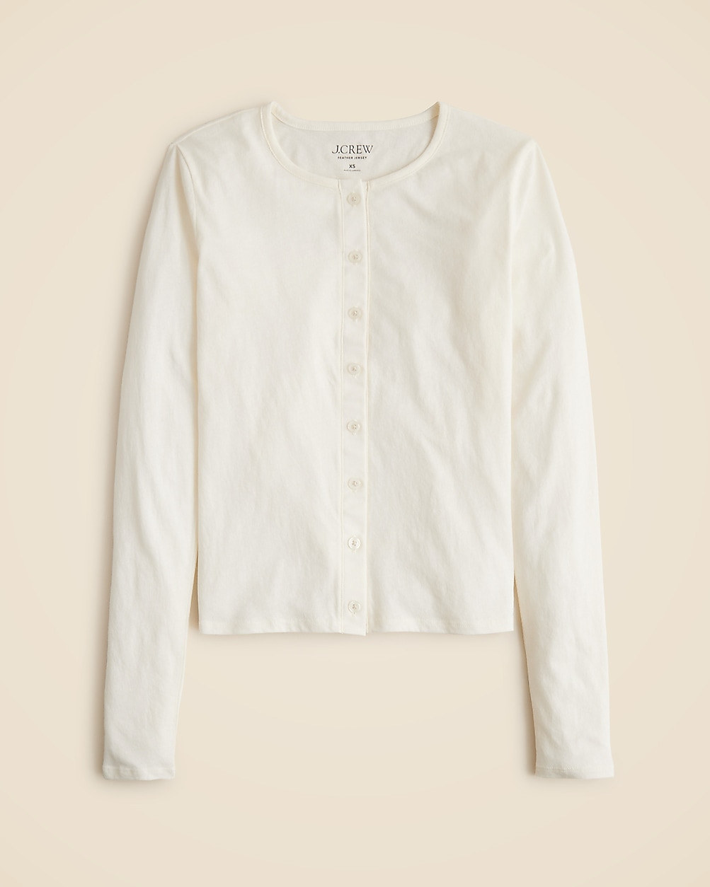 Feather jersey crewneck cardigan | J. Crew US