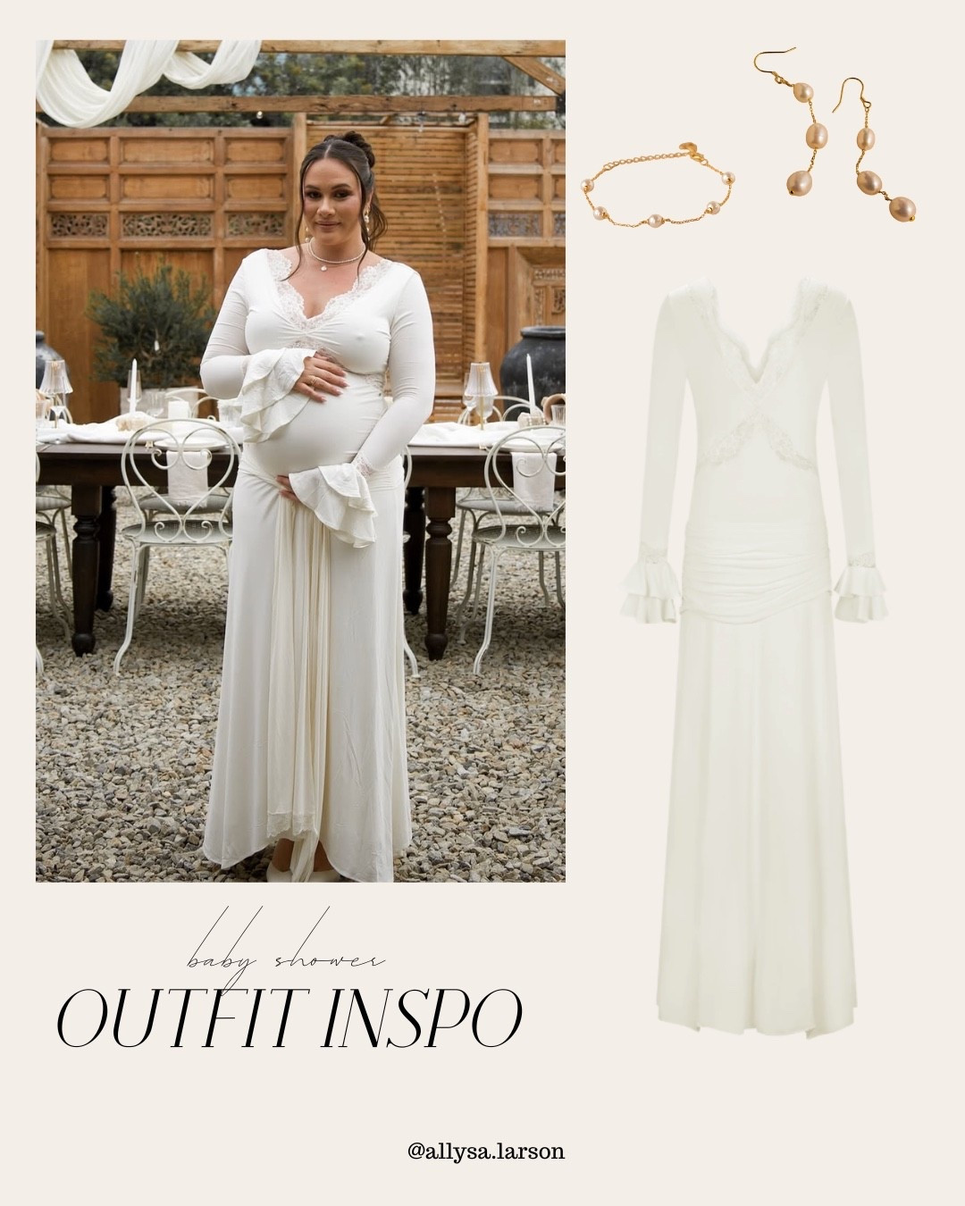 What I wore for my a little pearl is on the way baby shower - love this lace dress!

#LTKBump #LTKSeasonal #LTKStyleTip