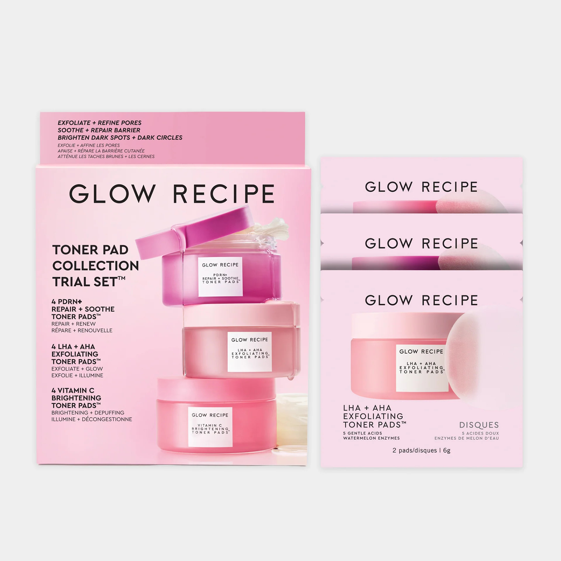 Korean Toner Pad Collection Trial Set | Glow Recipe