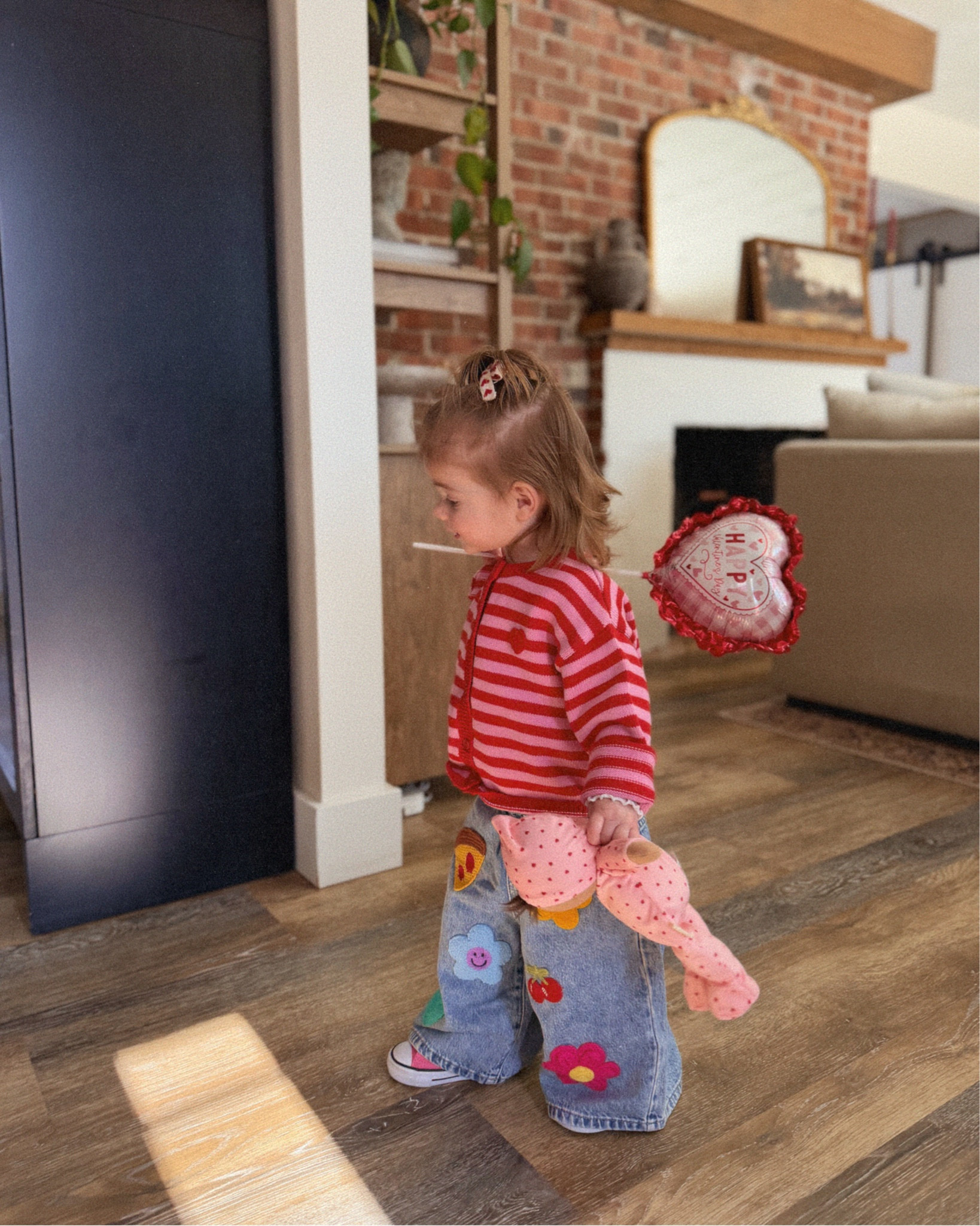 Evelyn’s Valentine’s Day outfit ❤️🥹 these pants are the biggest vibe and I can’t wait for her to wear all spring! Sooo stinkin cute! She’s in size 12/18m, this brand is very generous!! 

Next kids, Zara kids, toddler shoes, toddler girl clothes, red and pink stripes, cardigan 

#LTKSaleAlert #LTKKids #LTKSeasonal