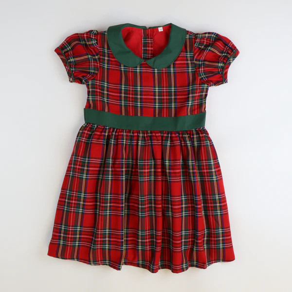 Classic Christmas Plaid Collared Dress | Southern Smocked Co.