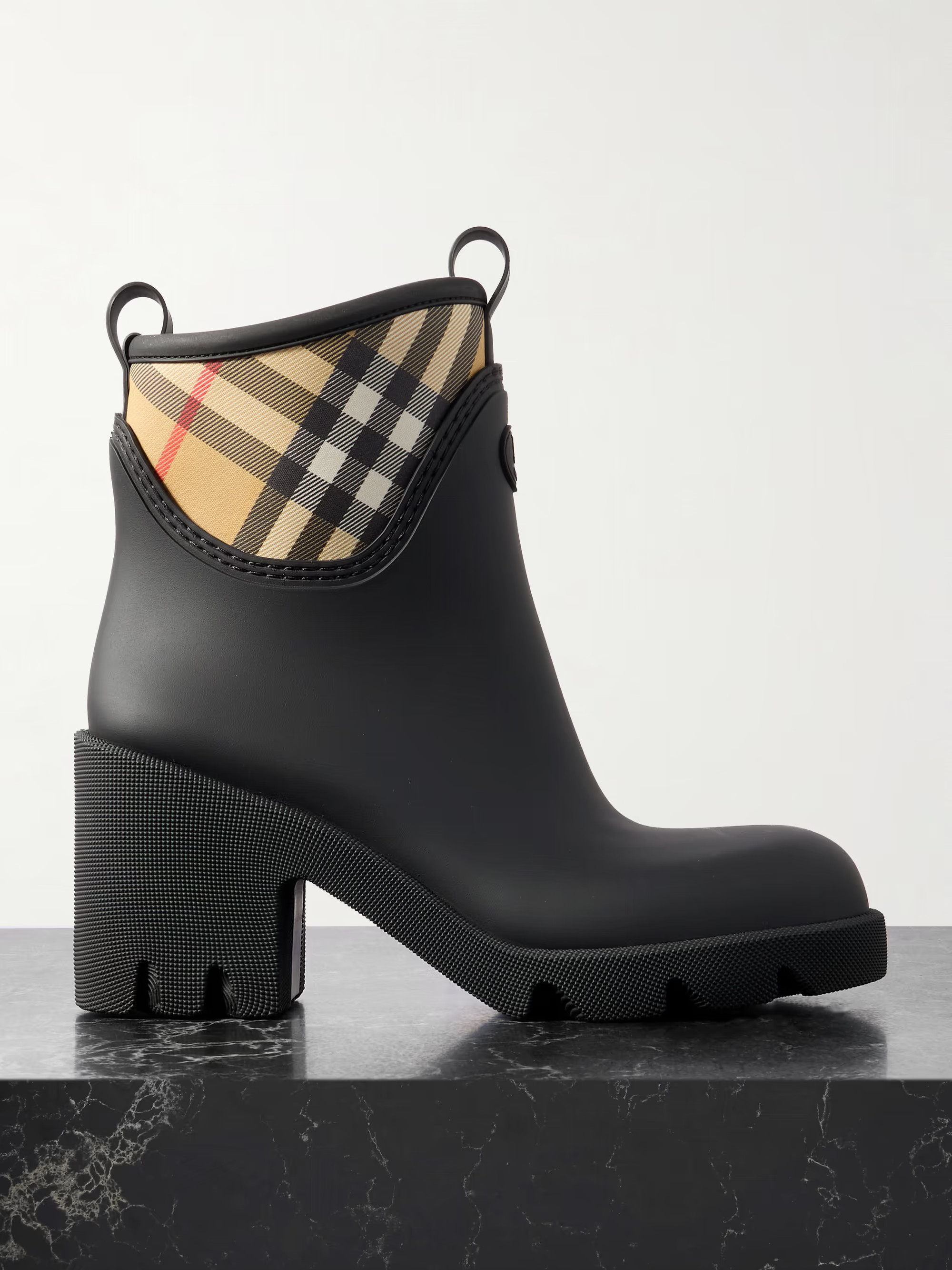 Marsh Stamp checked nylon-trimmed rubber ankle boots | NET-A-PORTER (US)