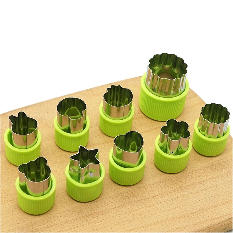 Mini Stainless Steel Fruit Vegetable Cookie Shape Cutters Kid Food Mold Set | Walmart (US)