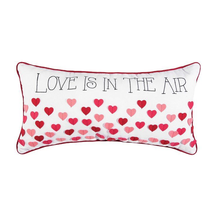 C&F Home 12" x 24" Love Is In The Air Embroidered Throw Pillow Valentine's Day Themed | Target