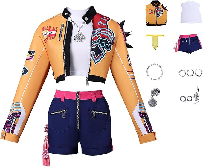 Demon Costume Hunters Outfit for Girls 3-14 Years Stage Dance Idol Cosplay Outfit, Kids Halloween... | Amazon (US)