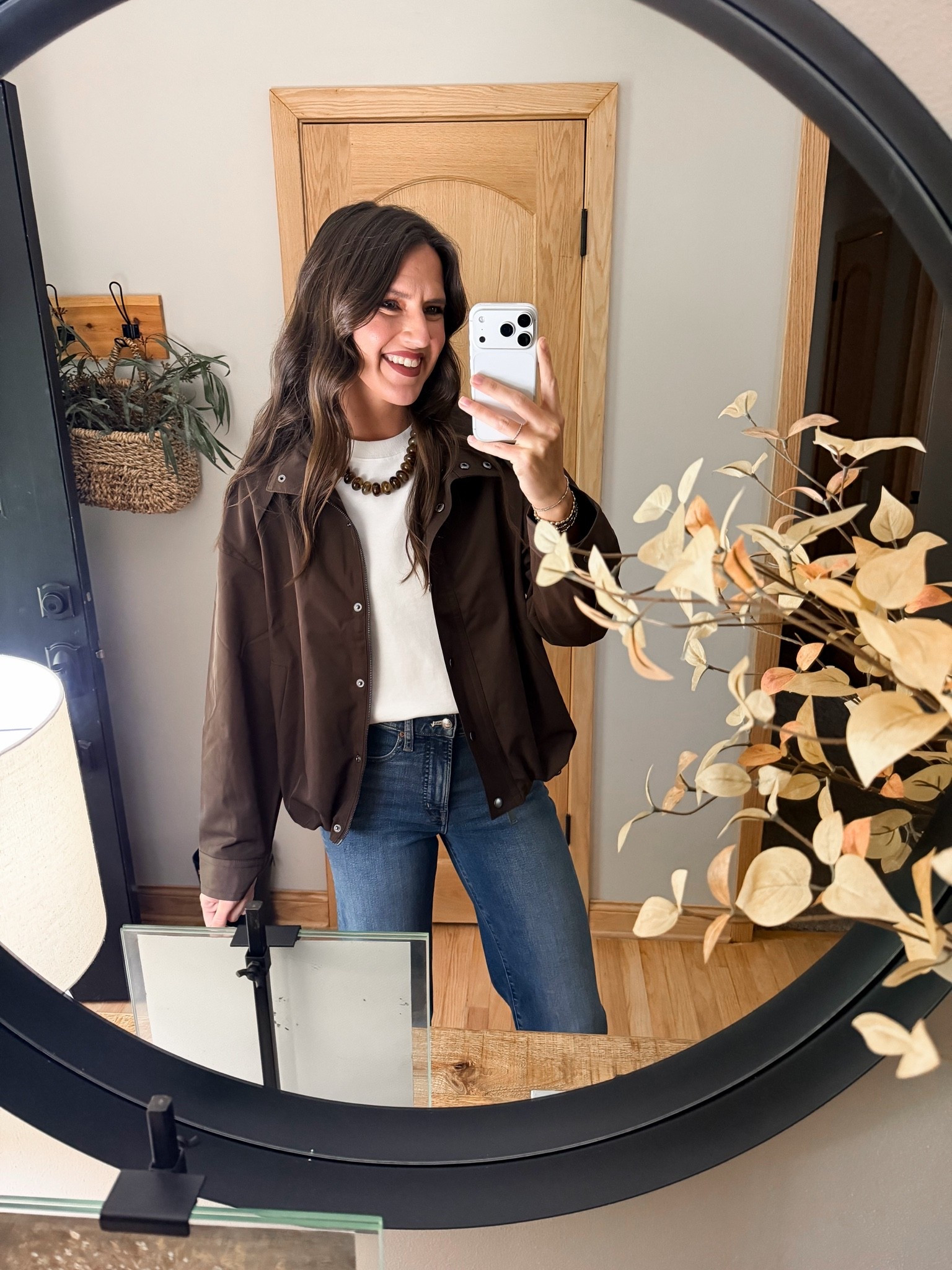 This Target jacket is the perfect alternative to the sold out Evereve one from our fall capsule. Wearing a medium and it tts.