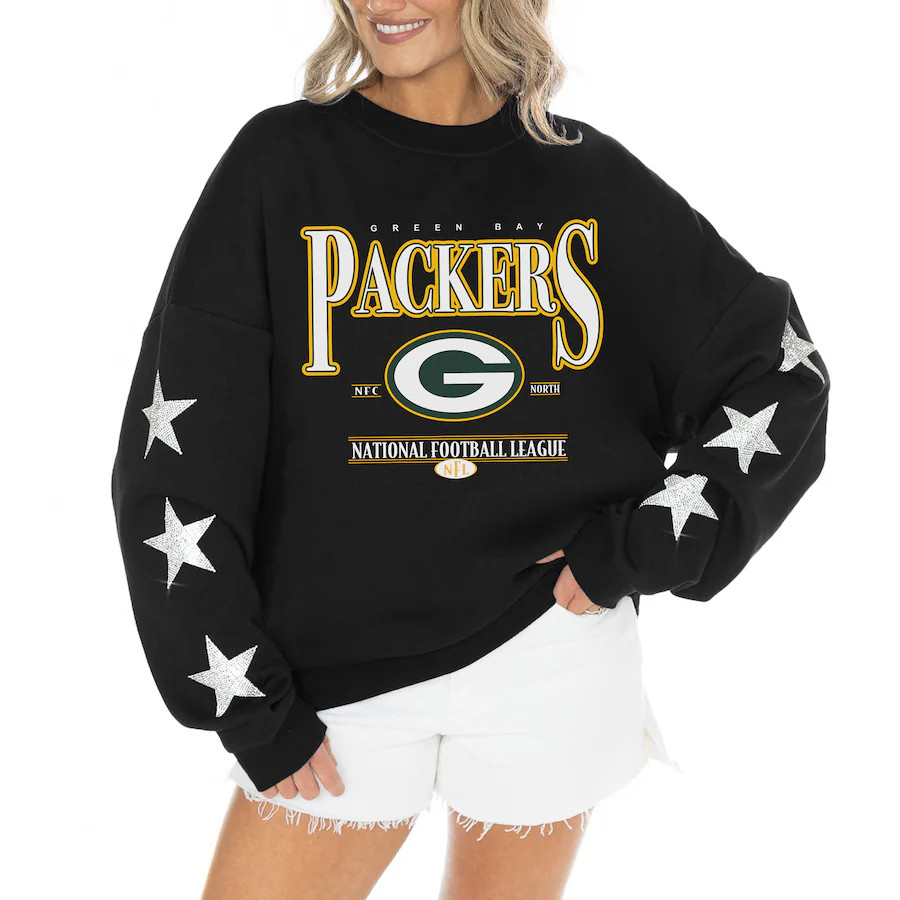 Green Bay Packers Gameday Couture Women's Rhinestone Star Sleeve Settle the Score Tri-Blend Pullo... | Fanatics