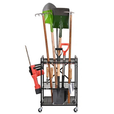 Garden Yard Tool Organizer for Garage with Wheels | Wayfair North America