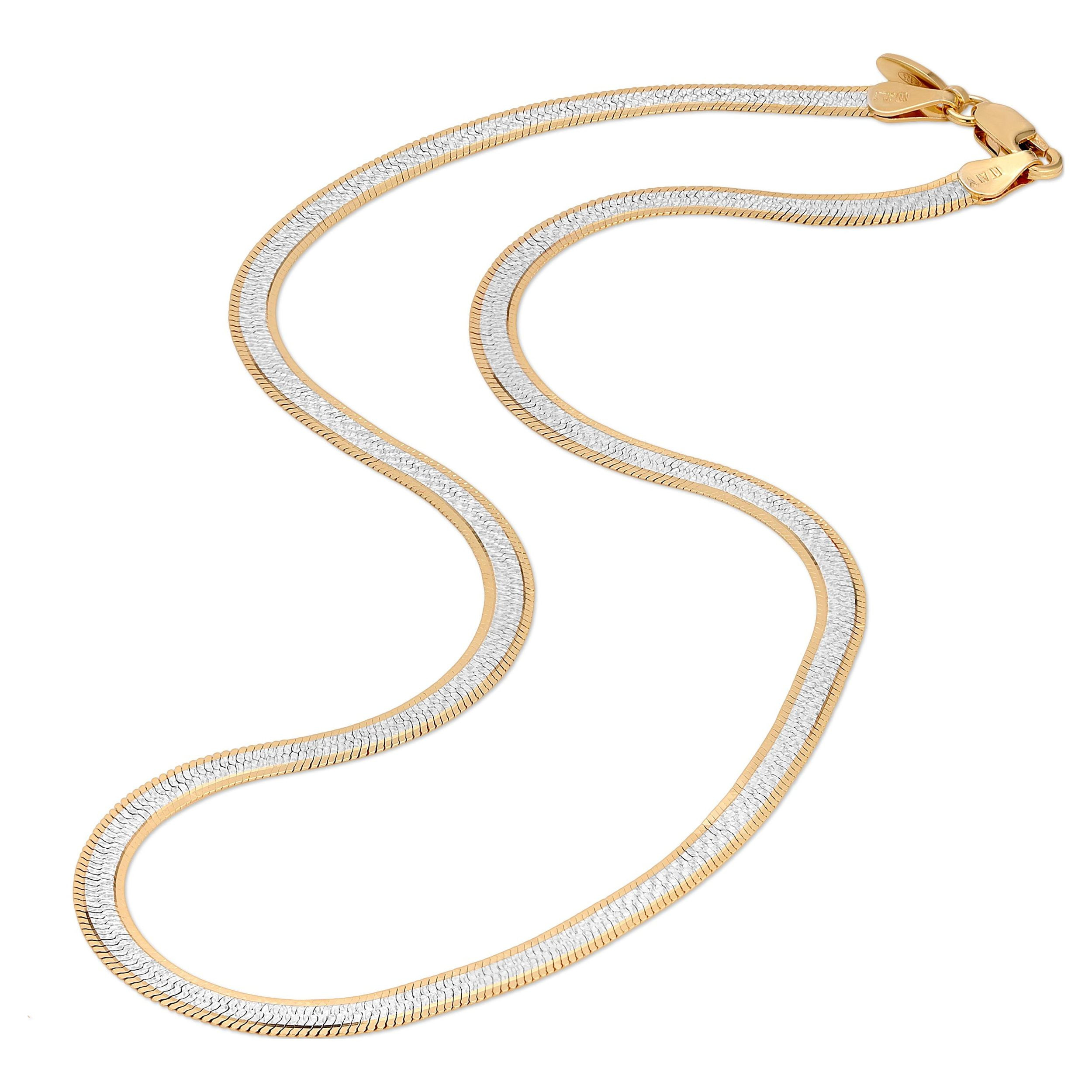 Michelle Campbell Jewelry Women's Two Tone Liquid Chain Necklace, .925 Sterling Silver with 14k G... | Walmart (US)