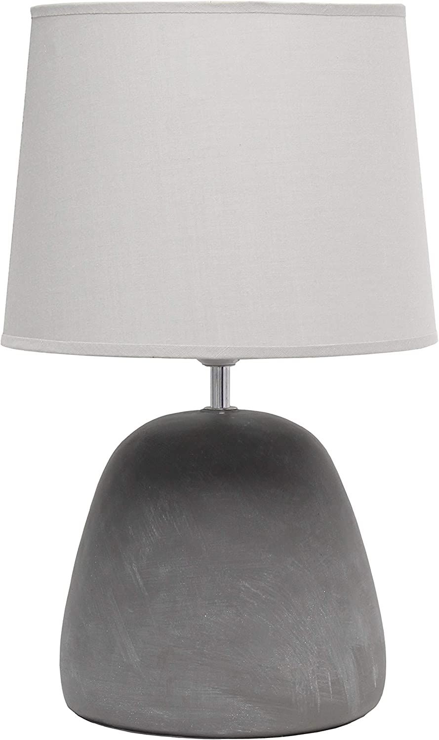 Simple Designs LT2058-GRY Round Concrete Table Lamp, Gray 10.25"L x 10.25"W x 16.5"H | Amazon (US)