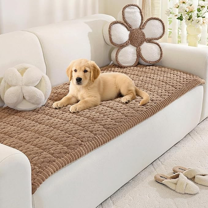 Royhom Couch Cover for Dogs Washable, Fuzzy Pet Couch Covers for 2 Cushion Sofa, Thick Soft Sofa ... | Amazon (US)