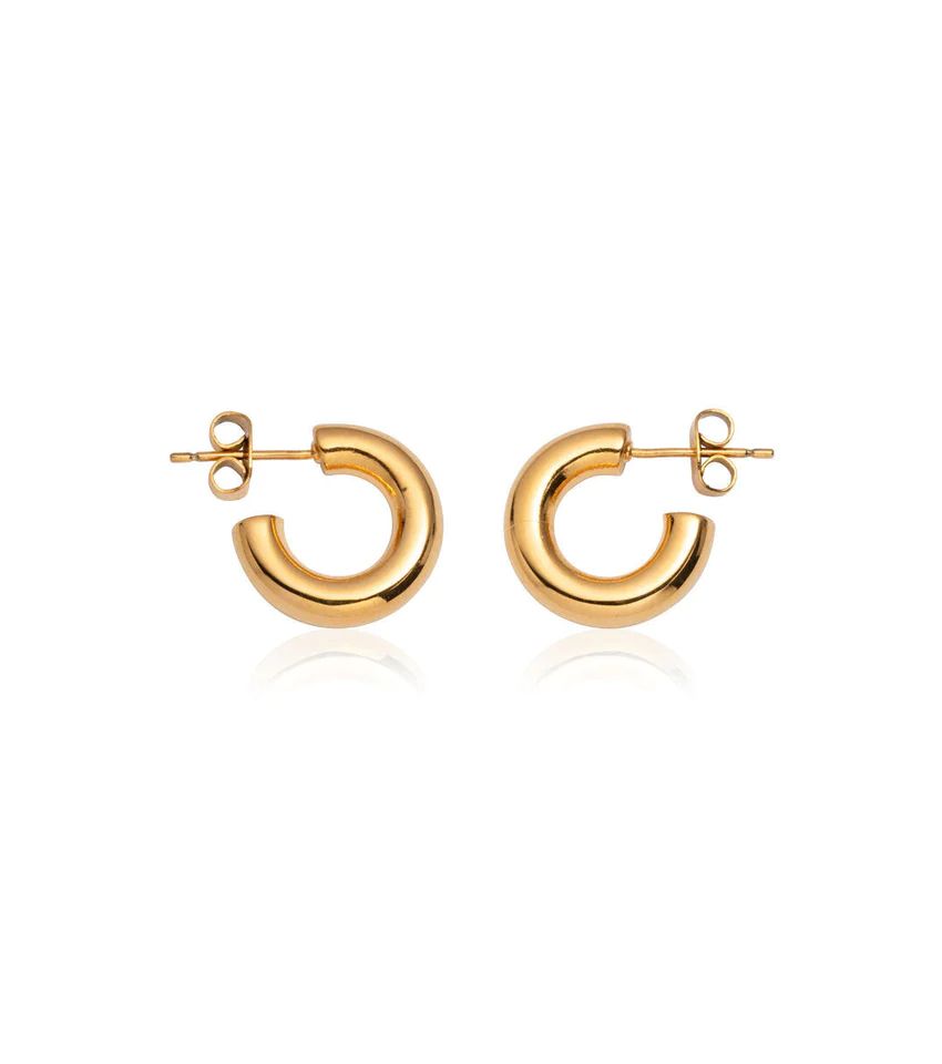 Chunky Huggie Hoop Earrings (Gold) | Abbott Lyon