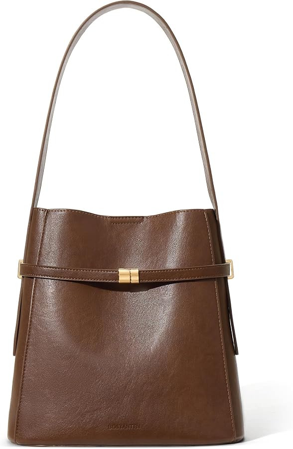 BOSTANTEN Vegan Leather Purses for Women Quiet Luxury Shoulder Bucket Bag | Amazon (US)