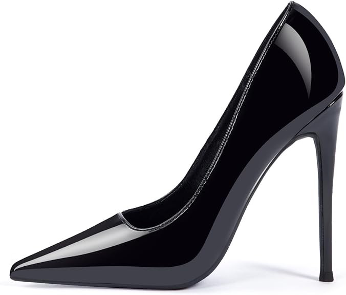 GENSHUO Women's 4.7 Inch Pumps Pointy Closed Toe Stiletto Sexy High Heels Slip on Porm Party Wedd... | Amazon (US)