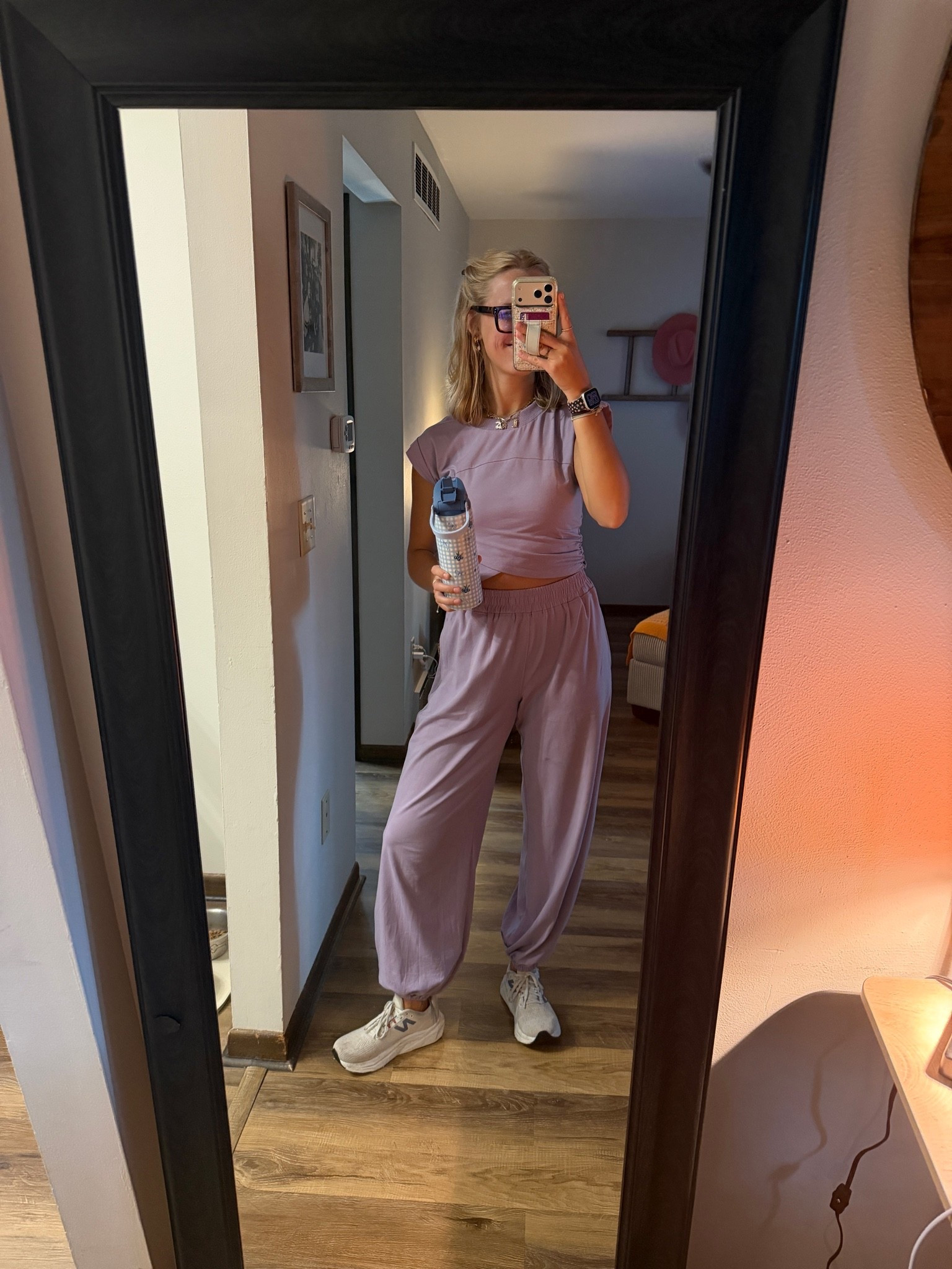 Another 👀 at yesterday’s ootd — 06.24.26 💜🤓👩🏼‍💻

The most PERFECT wfh & travel 2-piece set from Amazon!!! OBSESSED with this light purple color & it comes in 20+ other colors! 🤩✈️

price ranges from $44.99 to $47.99 and it IS WORTH EVERY PENNY 💸

*linking up some other fun colors too :)

size medium in light purple Amazon set
size 9 in New Balance running shoes from @DSW 
*new crossbody bag & jewelry is from Amazon — so cute!!

Amazon finds, Amazon deals, Amazon two piece sets, Amazon Deal Days, Deal Days finds, trending sets, travel sets, travel finds, Target sandals, outfit of the day, trending summer outfits, DSW footwear, DSW running shoes, New Balance shoes, Amazon jewelry, jewelry finds, beauty finds, beauty deals, travel outfits, Prime Day deals