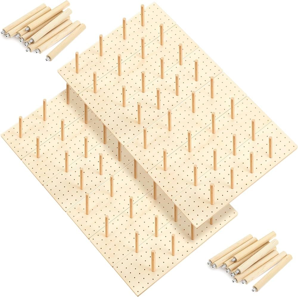 12 Pcs Pegboard Drawer Organizer with 96 Pcs Drawer Peg Wood Peg Board Wooden Kitchen Drawer Plat... | Amazon (US)