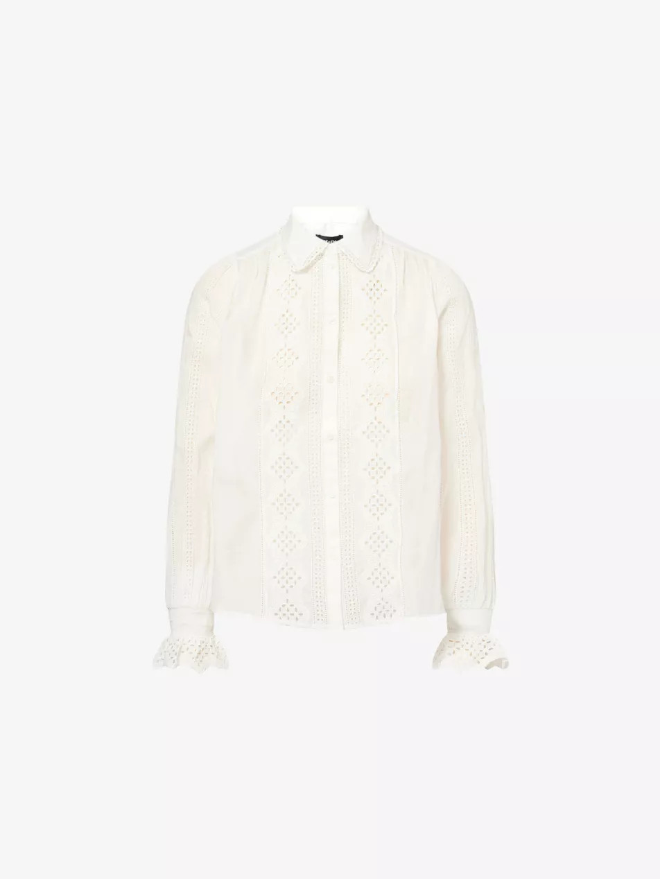Voile Embroidery Cotton-Poplin Shirt | Selfridges
