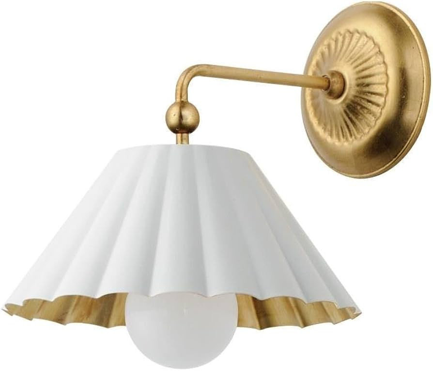 Maxim Primrose - 1 Light Wall Sconce-11 Inches Tall and 10 Inches Wide-Matte White/Gold Leaf Fini... | Amazon (US)