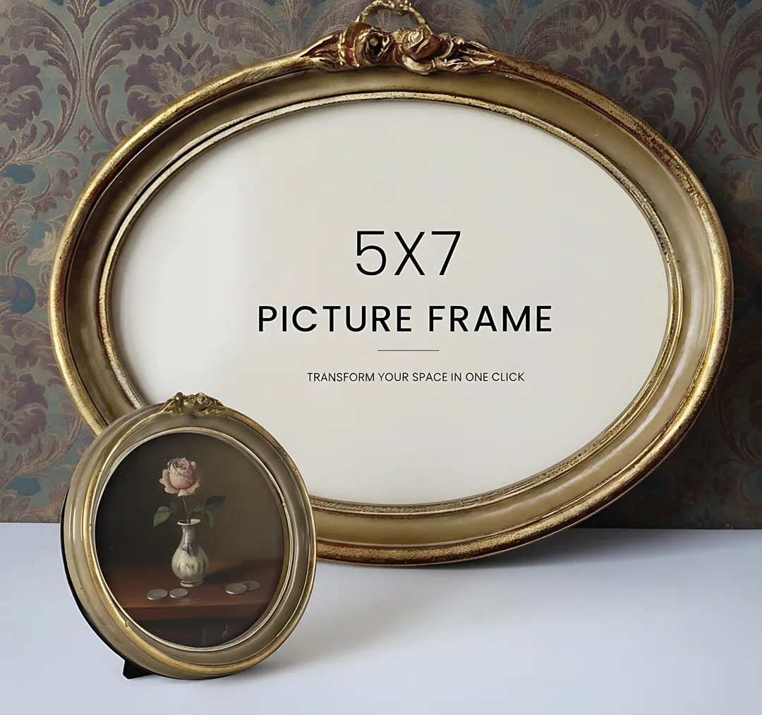 Ornate Victorian Gold Oval 5x7 Photo Frame - Etsy | Etsy (US)