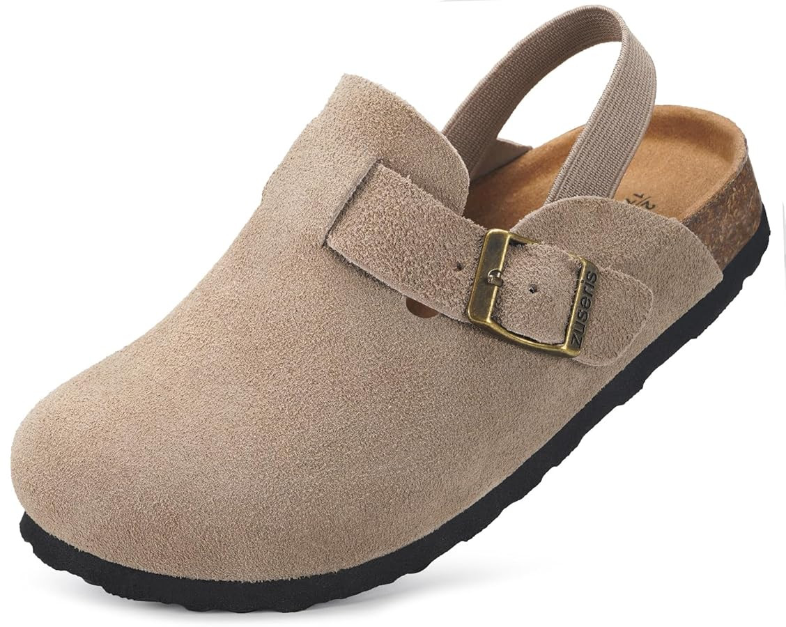 ZUSERIS Kids Suede Clogs Toddler Clogs Boys Girls Cork Footbed Sandals Potato Shoes Leather Slip ... | Amazon (US)