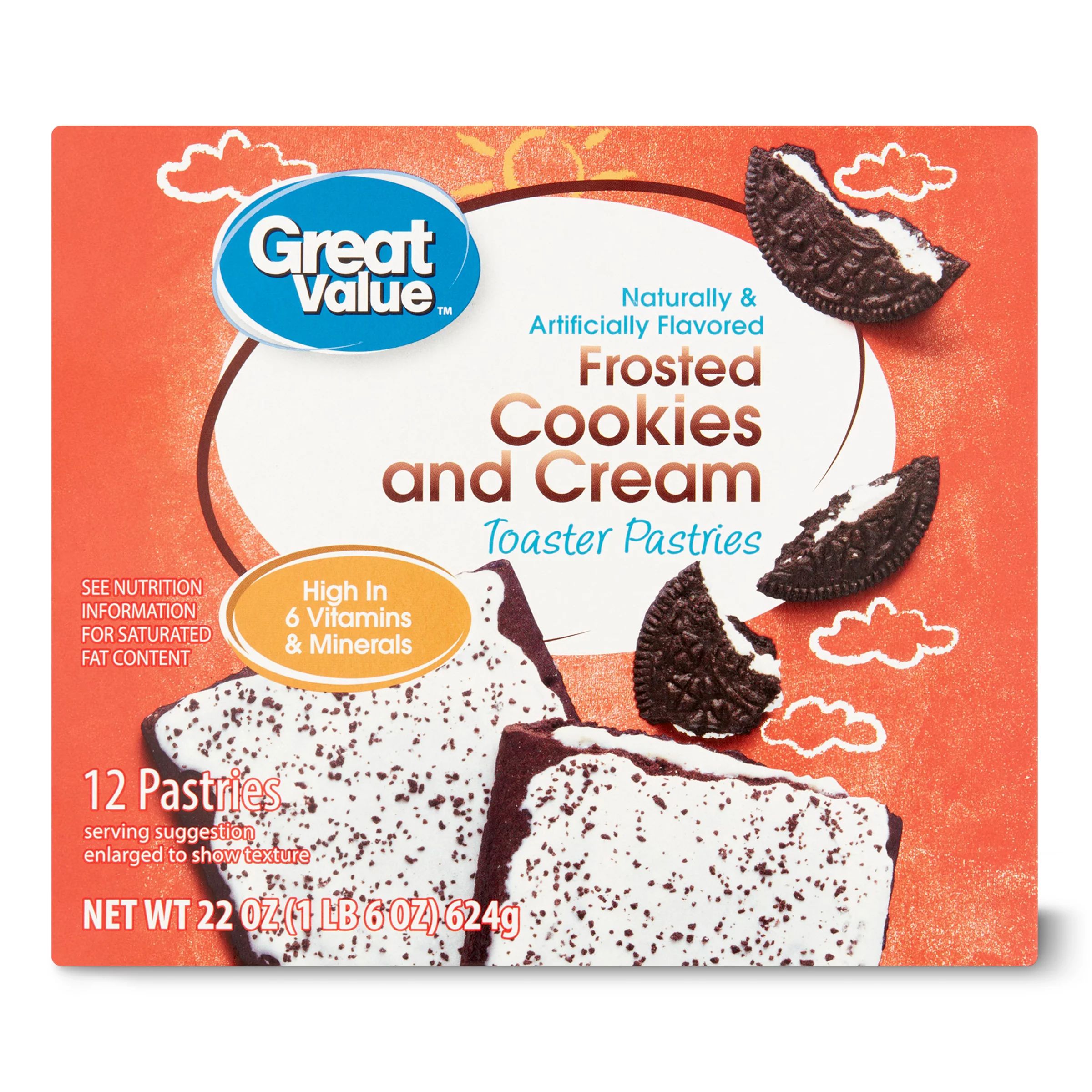 Great Value Frosted Toaster Pastries, Cookies and Cream, 22 oz, 12 Count - Walmart.com | Walmart (US)