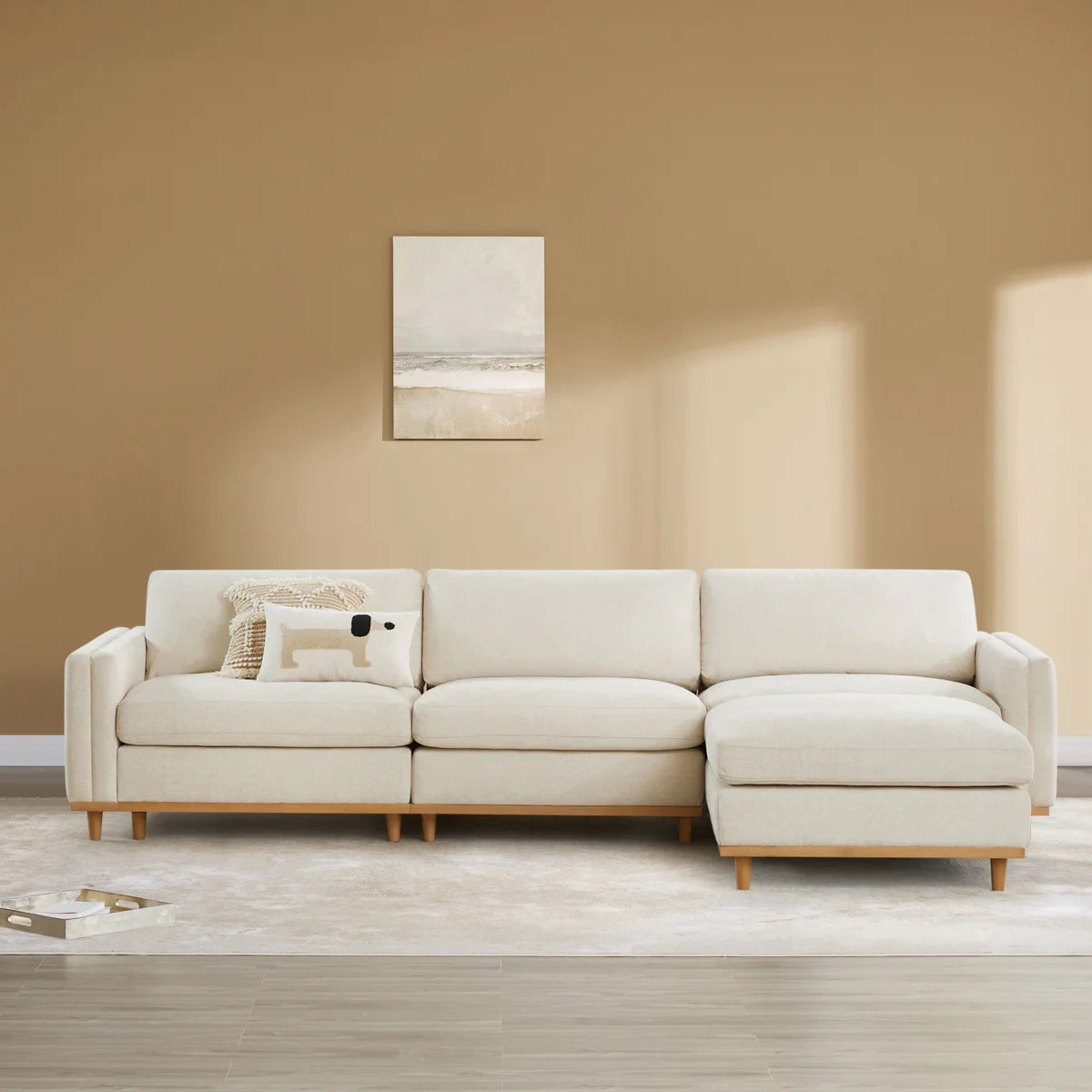 Laima 117" W 4-Piece Modular Reversible Sectional with Ottoman | Wayfair North America
