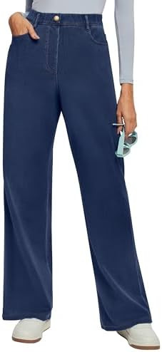 IUGA Wide Leg Jeans Woman Stretchy Pull On Baggy Jeans High Waisted Trendy Womens Jeans Straight ... | Amazon (US)