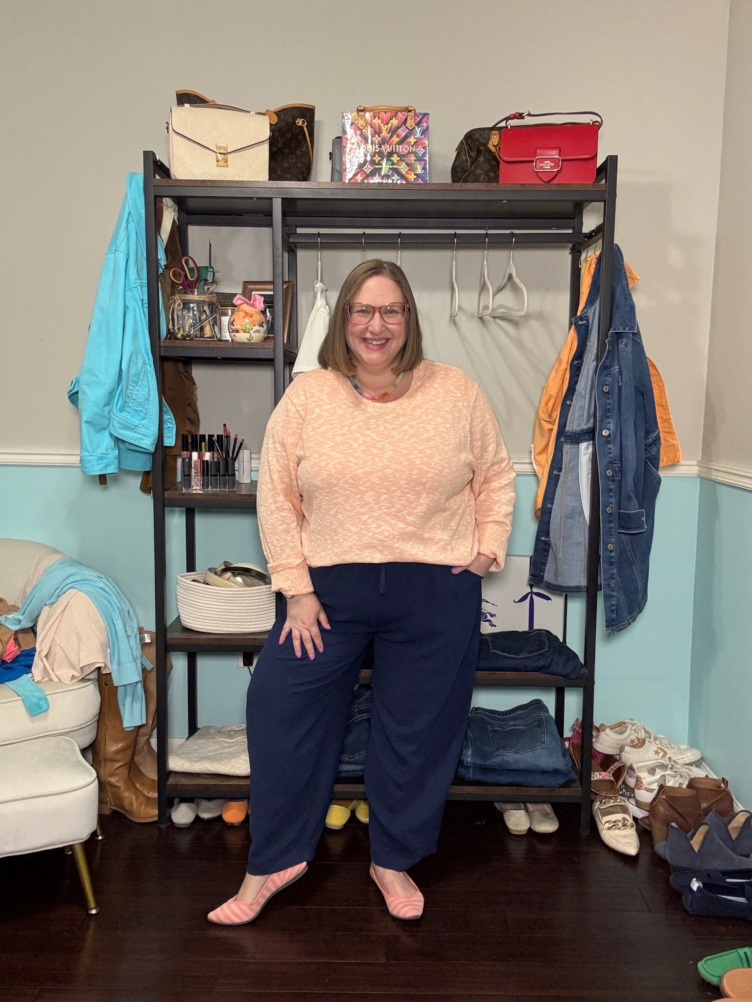 I had every intention of taking off this sweater & draping it over my shoulders — it never happened. 

Luckily, I really like this look and felt like I was in pjs all day!

#LTKPetite #LTKootd #LTKPlusSize