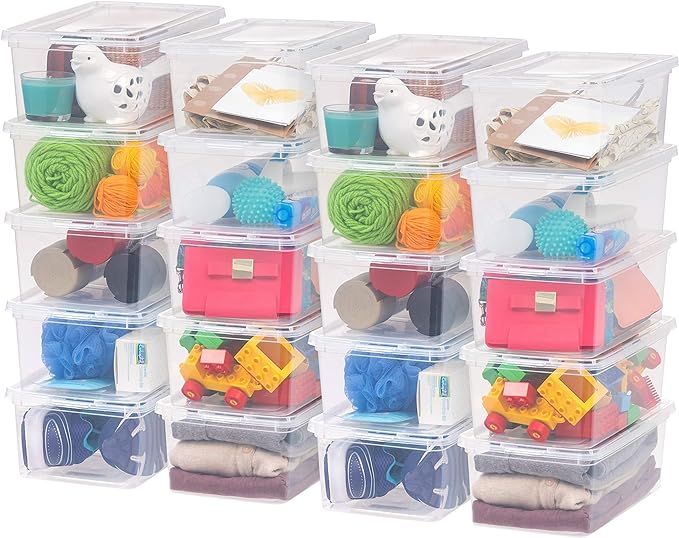 IRIS USA 6 Qt Clear Storage Box, BPA-Free Plastic Stackable Bin with Lid, Containers to Organize ... | Amazon (US)