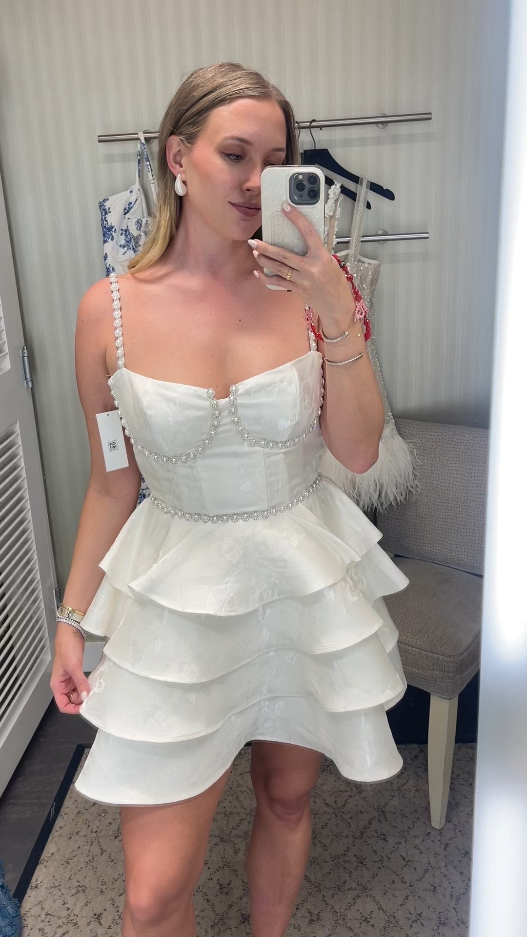 Loved this dress for a bridal moment. Perfect for a rehearsal dinner or welcome party, or bridal shower/engagement party  

#LTKStyleTip #LTKWedding