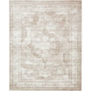 Sofia Salle Garnier Beige 8 ft. x 10 ft. Medallion Area Rug | The Home Depot