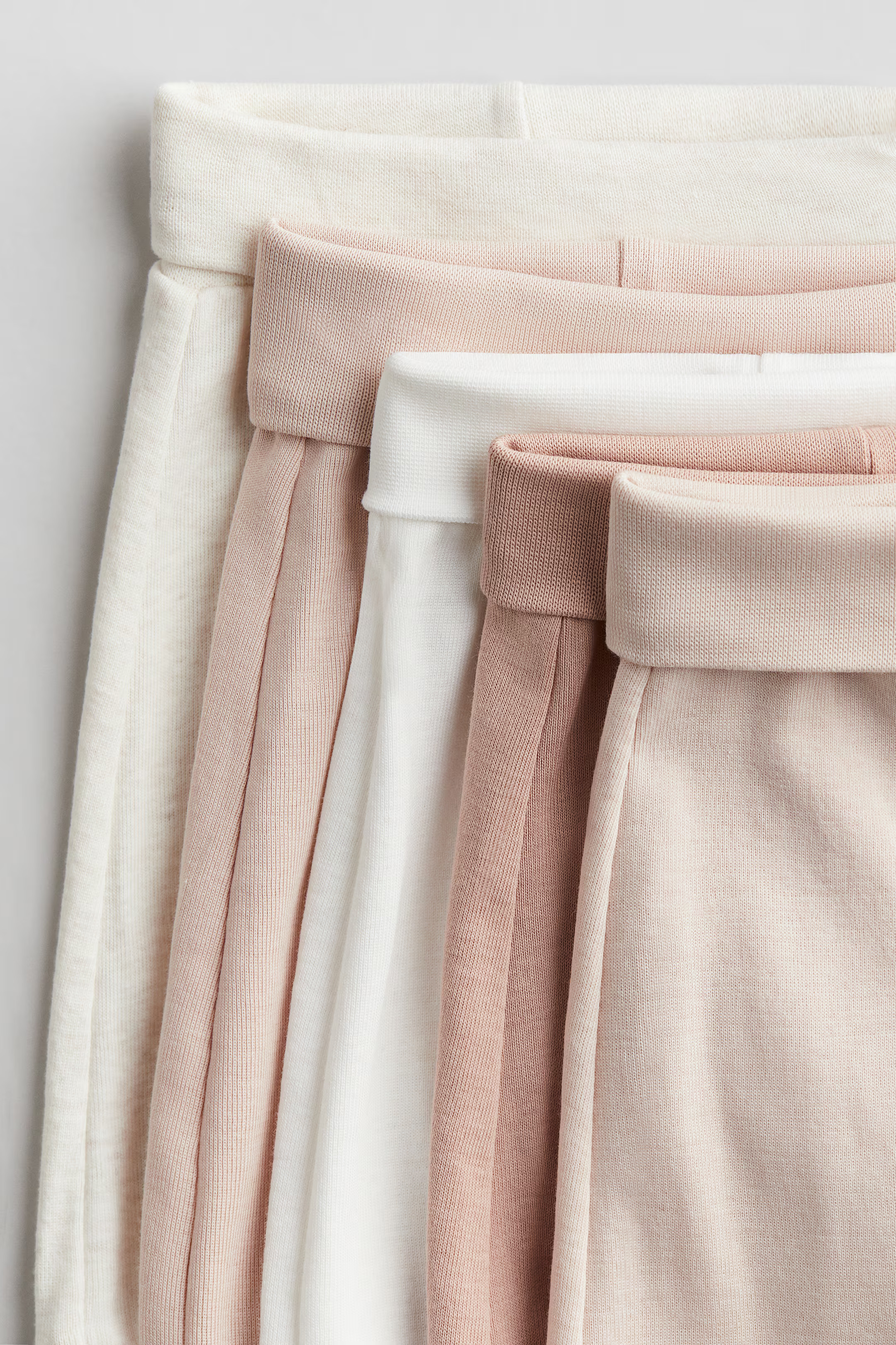 5-pack Foldover-Waist Pants - Dusty pink/white - Kids | H&M US | H&M (US + CA)