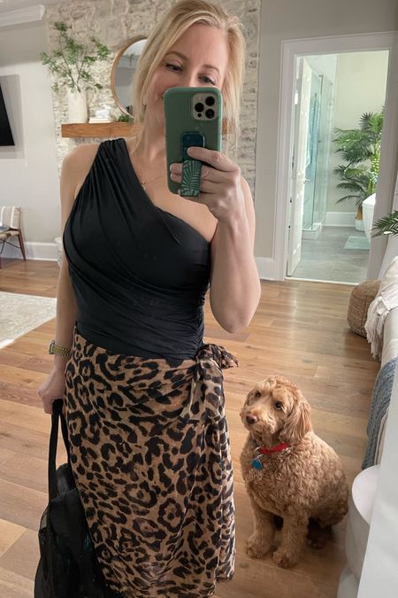 I am loving this black, one-piece, one shoulder, ruched swimsuit and leopard print sarong cover-up. These are definitely going with me on Spring Break!  And, I got the suit for 65% OFF!!!! 🙌🏻🏝️

#amazon #amazonfashion #amazonfinds #founditonamazon
#amazonswim #springbreak #beach #coverups

#LTKunder50 #LTKswim #LTKFind