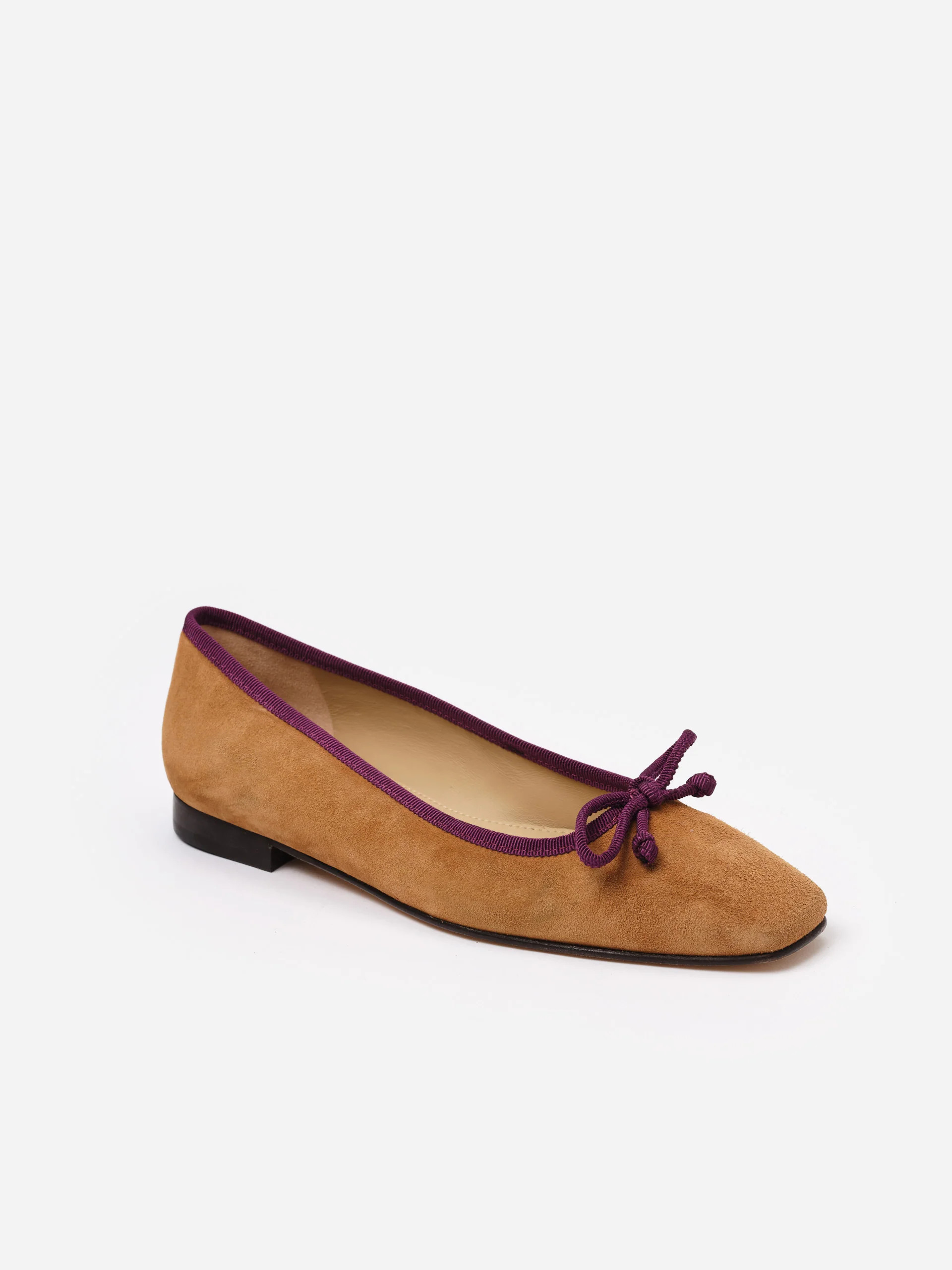 Cognac Solid Viola Suede Ballet Flats | Women's Shoes | J.McLaughlin | J.McLaughlin