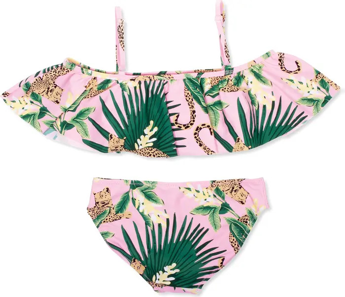 Shade Critters Kids' Tropical Leopard Off the Shoudler Two-Piece Swimsuit | Nordstromrack | Nordstrom Rack