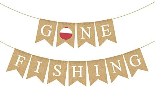Jute Burlap Gone Fishing Banner Fishing 1st Bday Retirement Baby Shower Birthday Party Decoration... | Amazon (US)