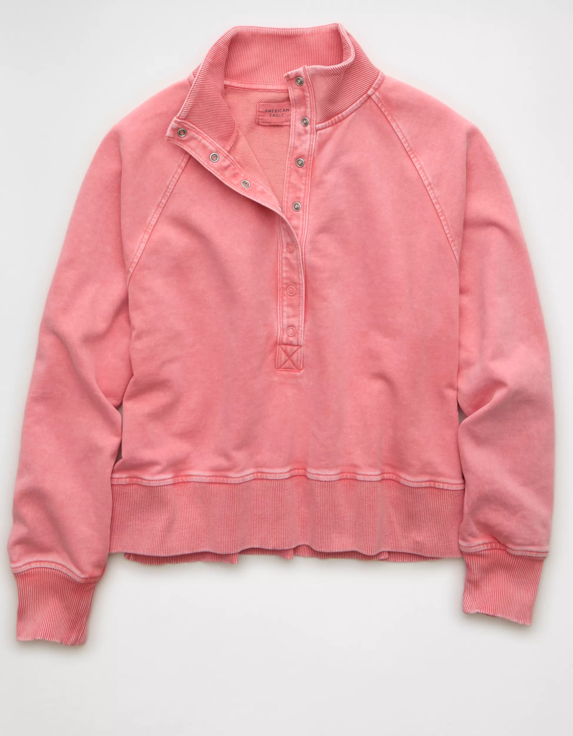 AE Big Hug Fleece Henley Sweatshirt | American Eagle Outfitters (US & CA)