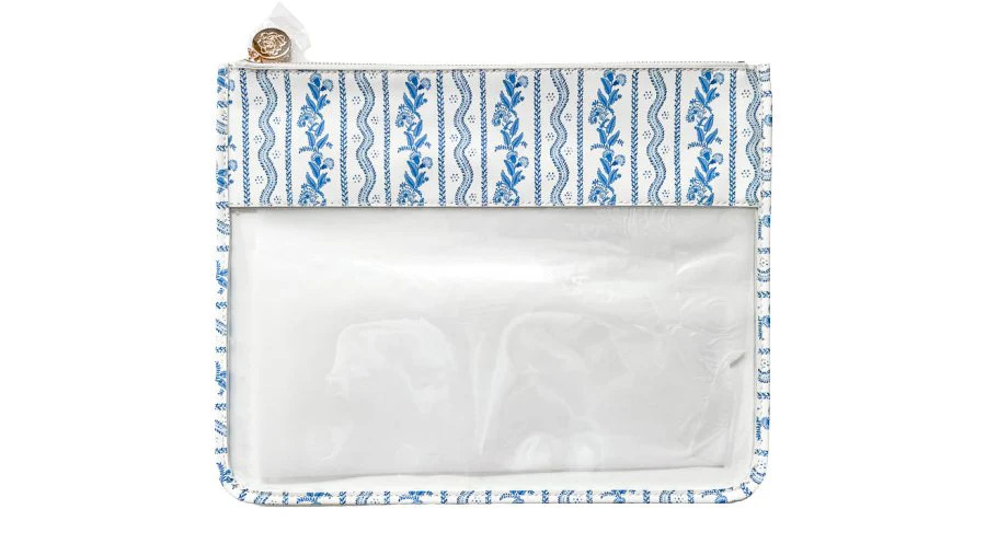 Large Emma Stripe CLEAR ZIP POUCH | Penny Linn Designs