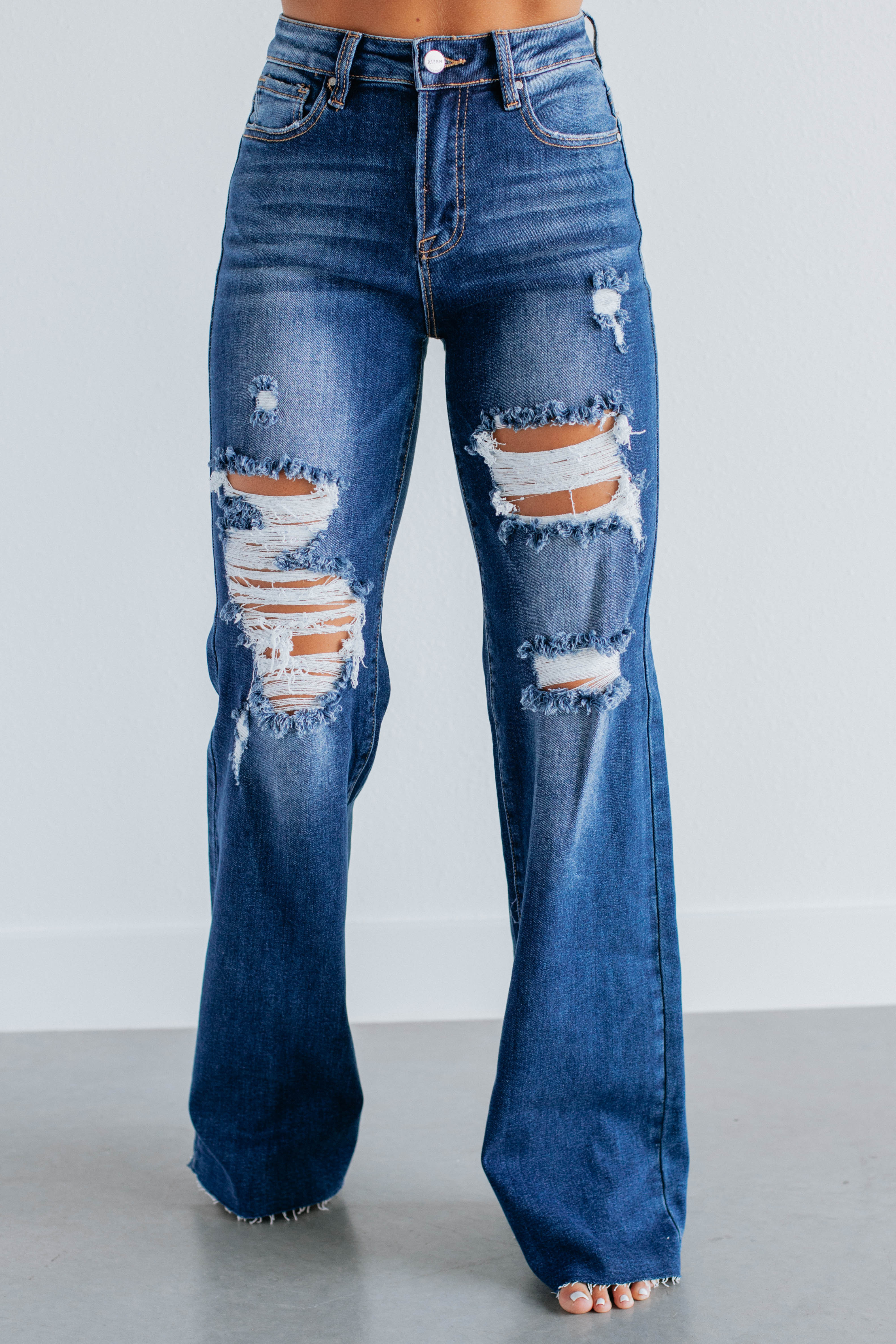 Georgia Risen Jeans - Dark Wash 3/26 / 33.5" | Wild Oak Boutique