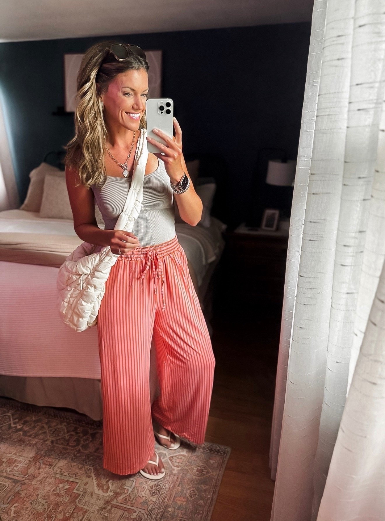 I want these pants in every color combo. 
Wearing medium in pants and tank

#LTKmomlife #LTKOver40 #LTKSeasonal