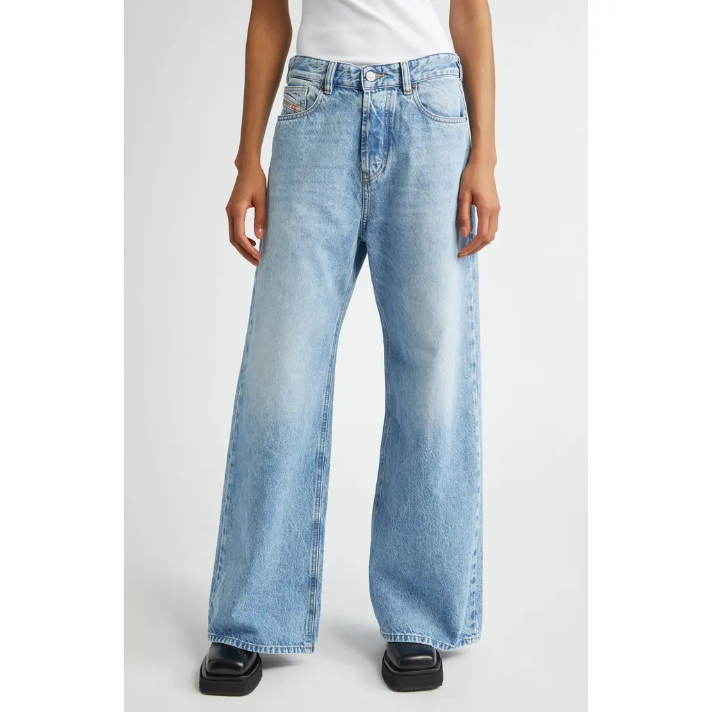 DIESEL® 1996 D-Sire Low Rise Wide Leg Jeans in Denim at Nordstrom, Size 29 | Nordstrom